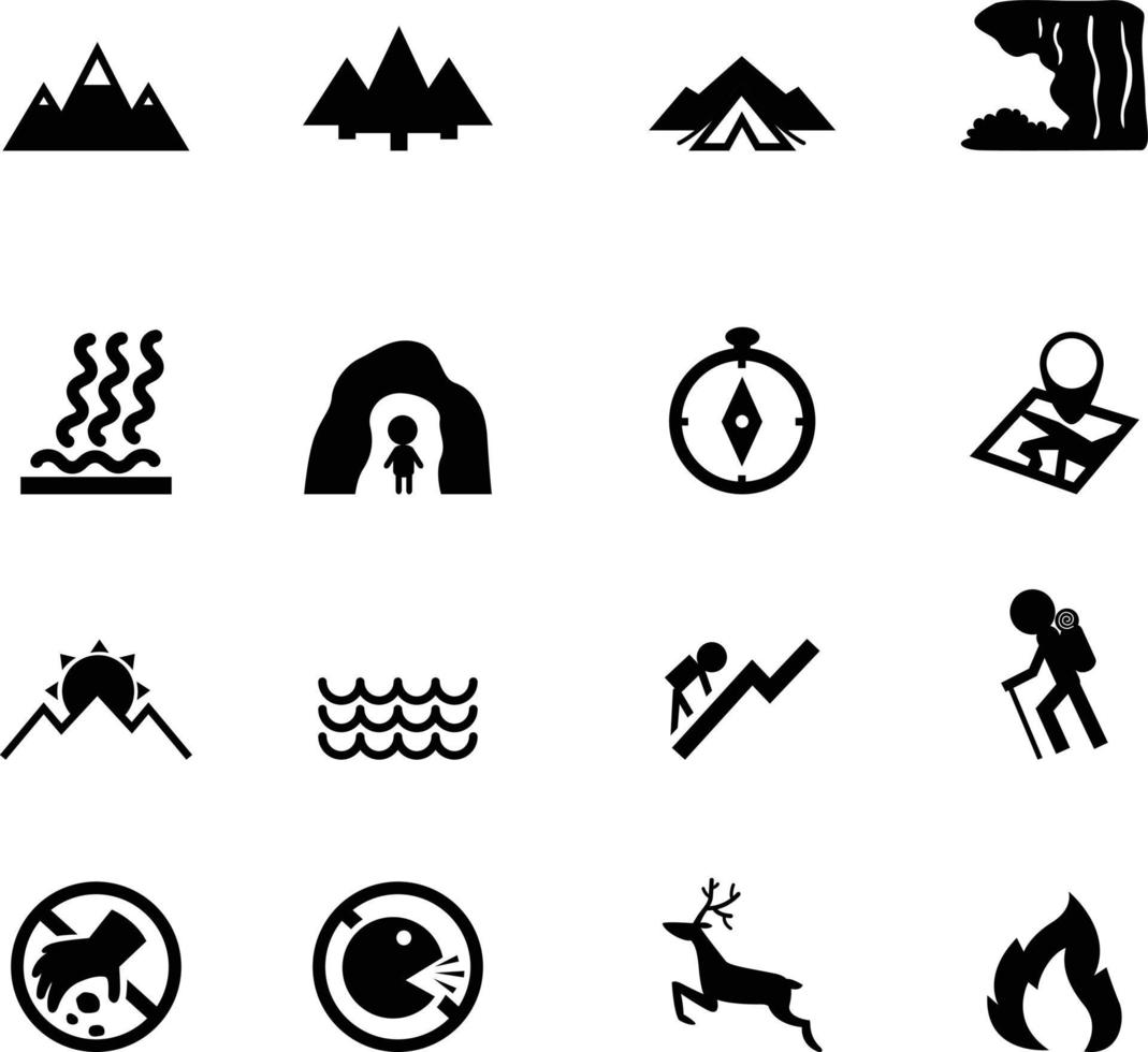 icono de camping en el bosque vector