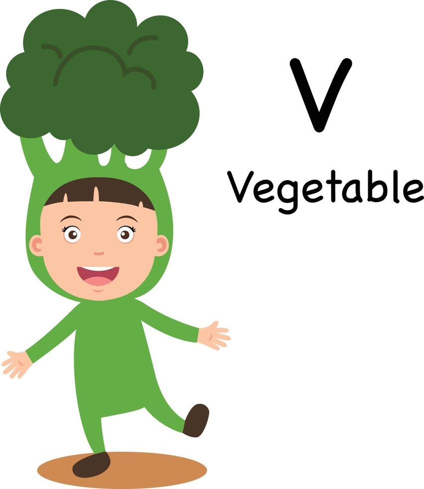 Alphabet Letter V-Vegetable,vector vector