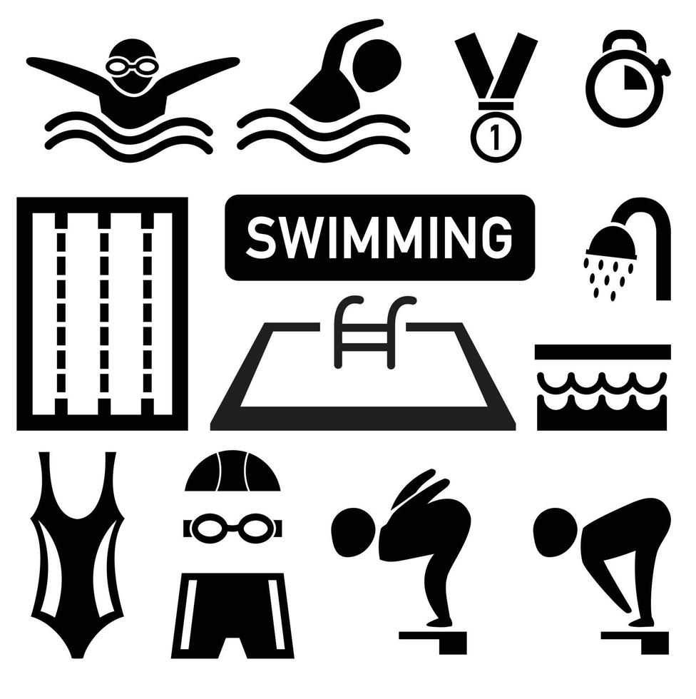 Ilustración de icono de natación aislado vector