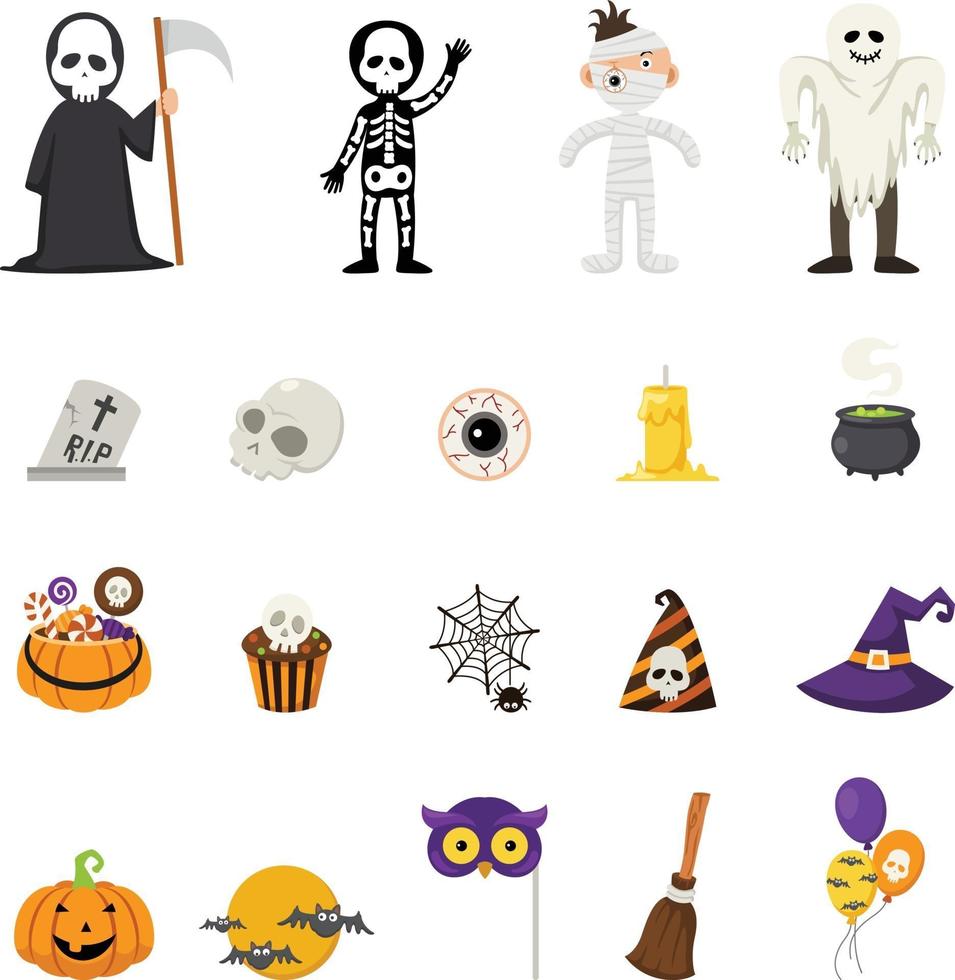 Halloween icons, vector