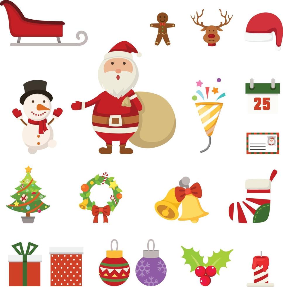 Christmas icons illustration vector