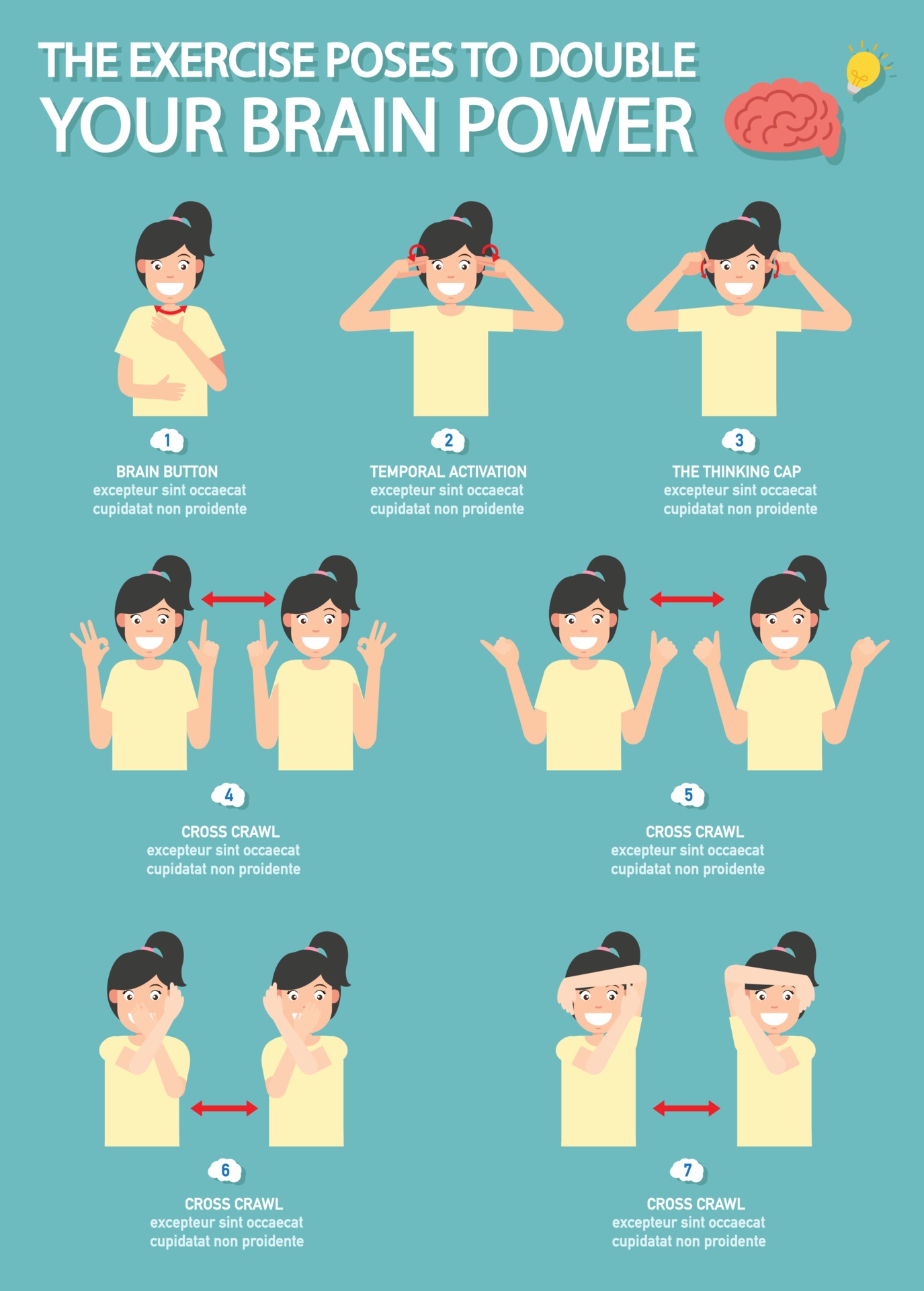 The exercise poses to double your brain power infographic 3204404