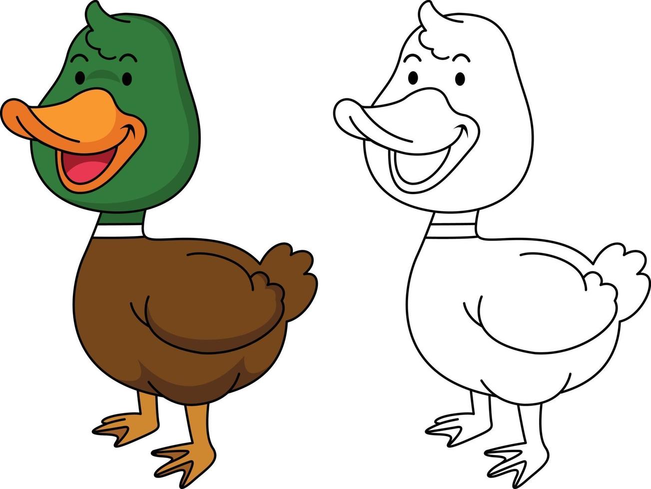 Illustration of educational coloring book-duck vector