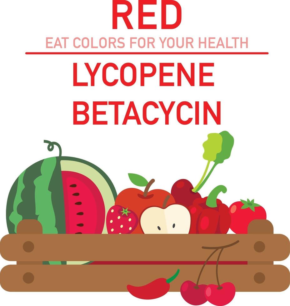 Eat colors for your health vector