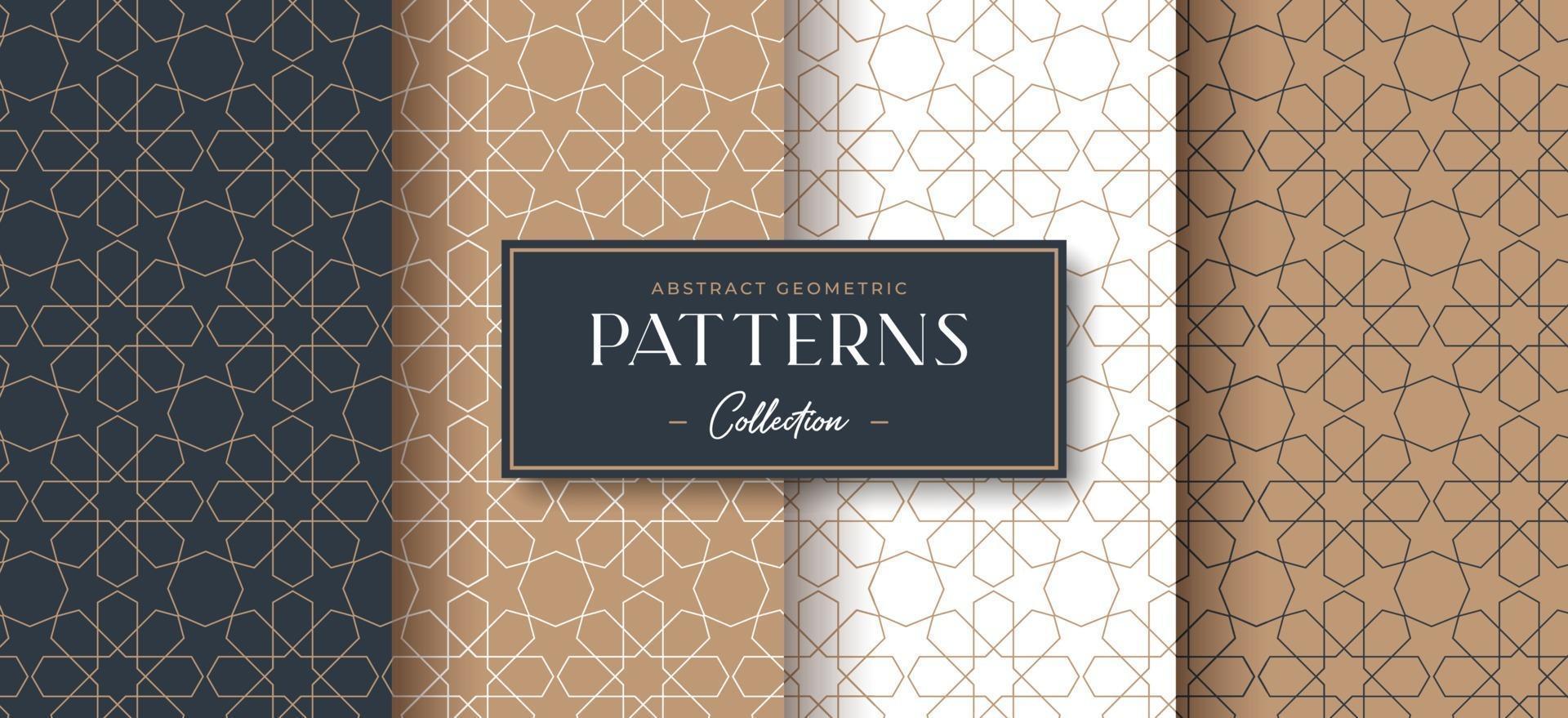 colección de patrones geométricos de lujo abstracto vector