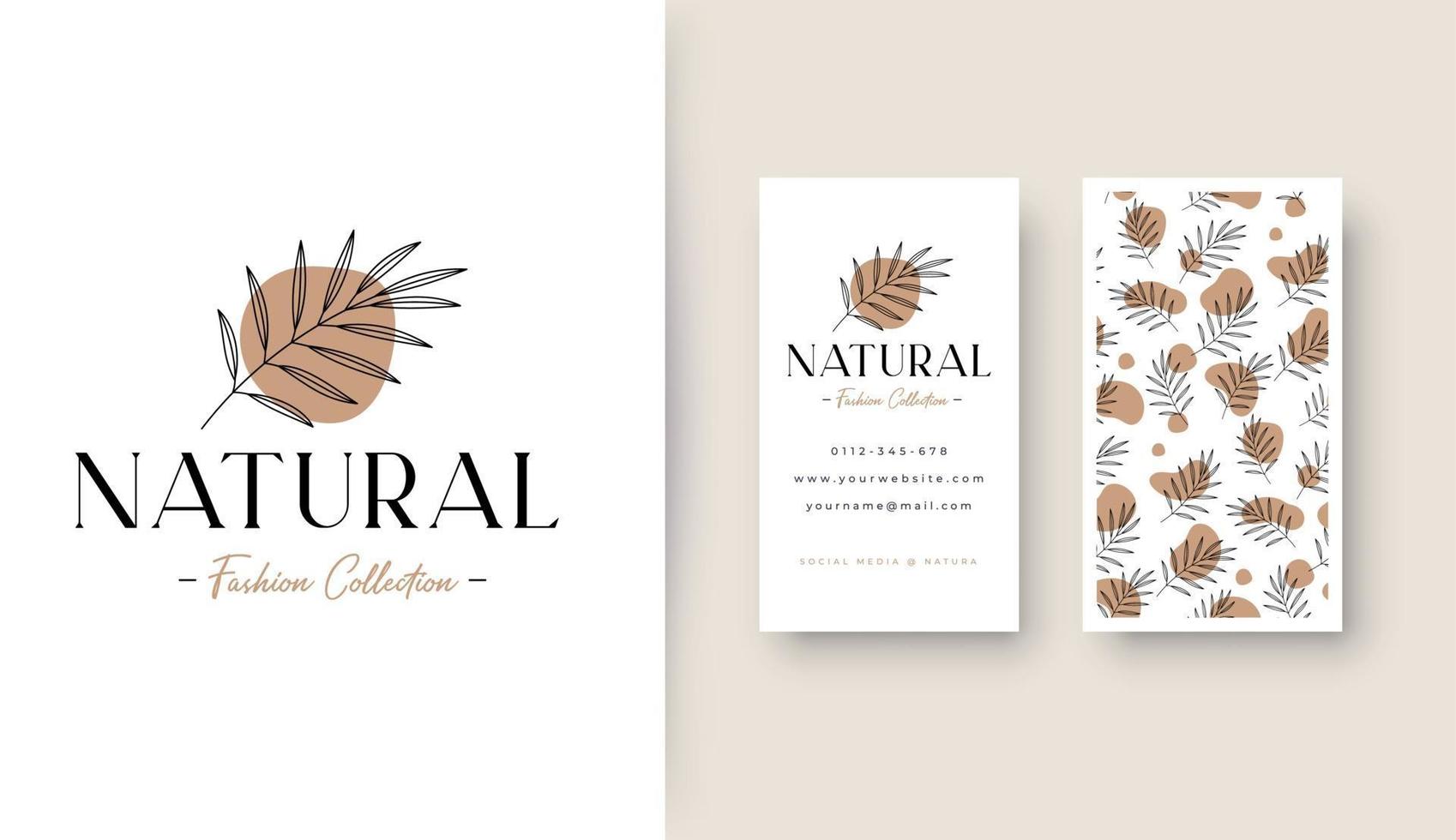 minimal palm leaf logo design vector