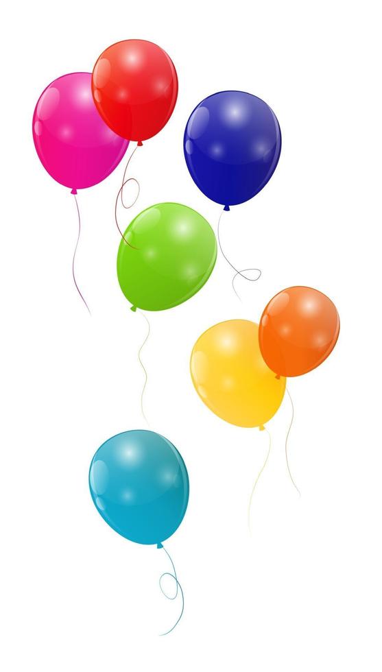 Color Glossy Balloons Background Vector Illustration