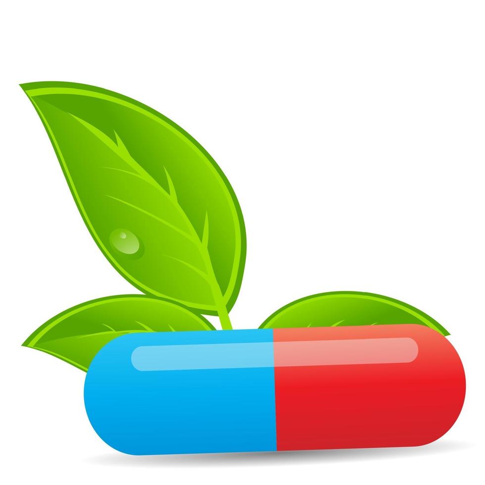 Herbal pill icon.Environment background vector illustration