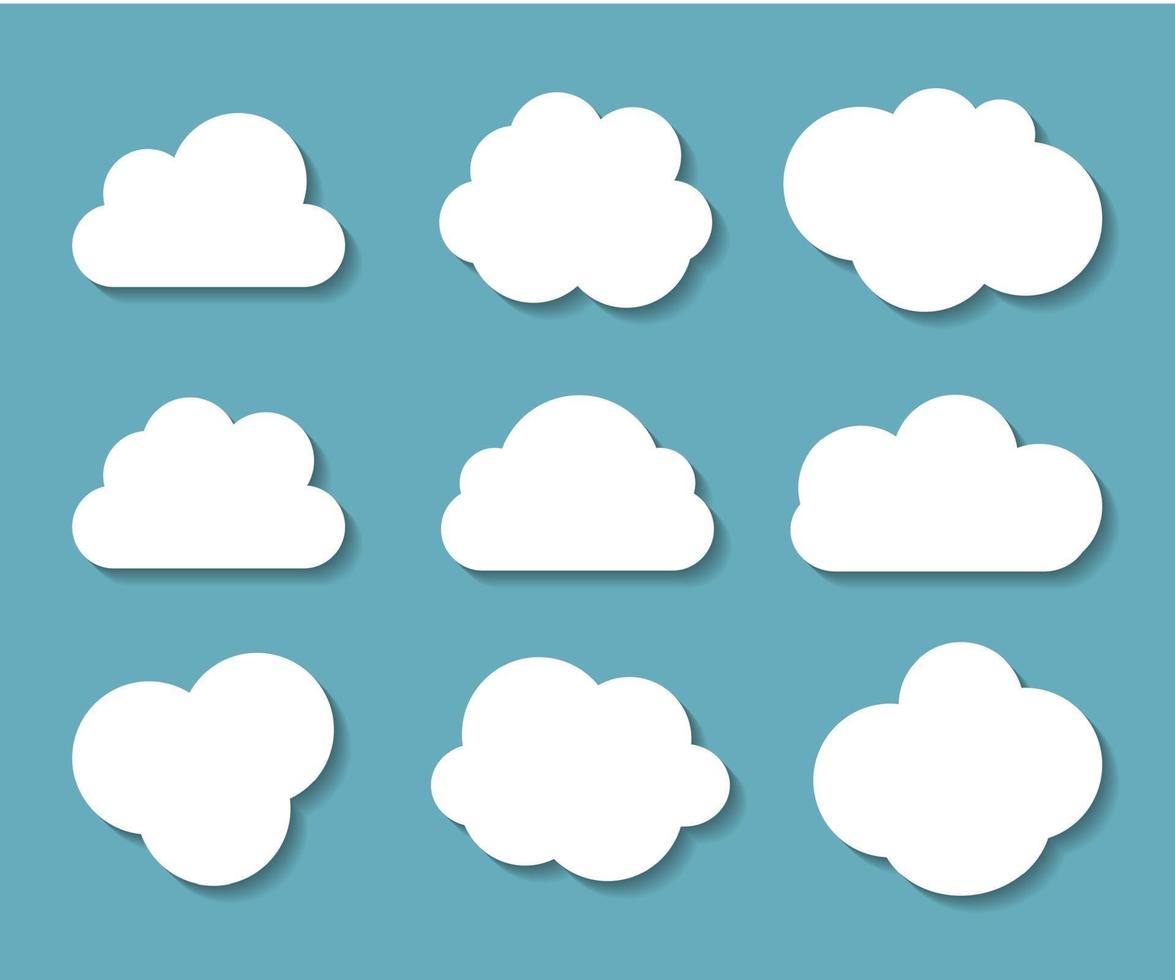 Set of Cloud Shaped Frames Vector Illustration