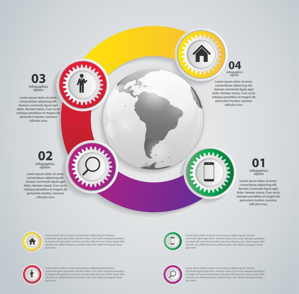 plantillas de infografía para la ilustración de vector de negocio.