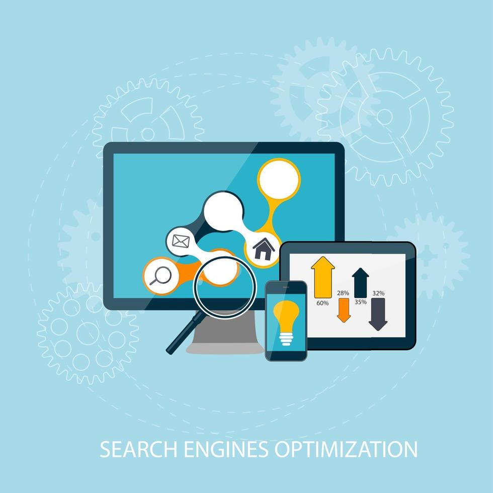 Search Engines Optimization Concept Vector Illustration