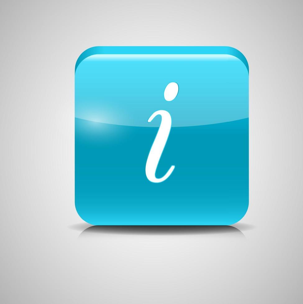 Glass Information Button Icon. Vector Illustration