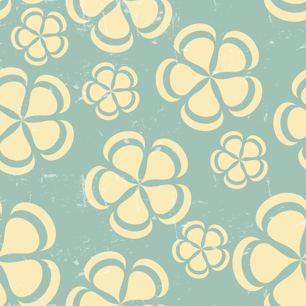 Grunge Retro flower pattern background seamless vector