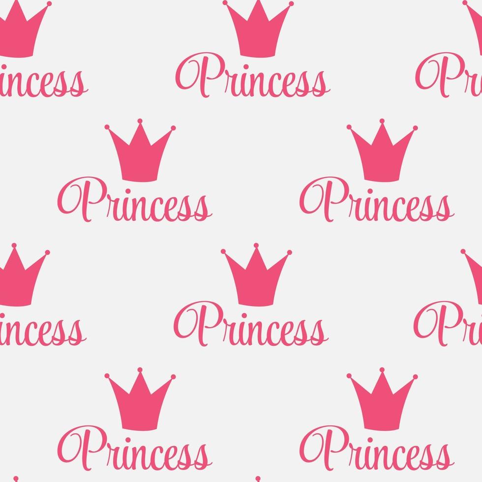 Princess Crown Seamless Pattern Background Vector Illustration.