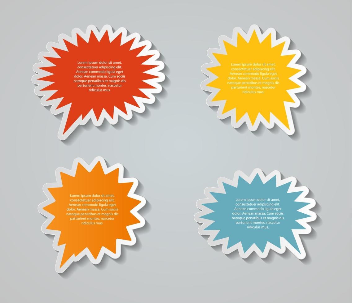 Speech Bubbles Stickers Vector Illustration