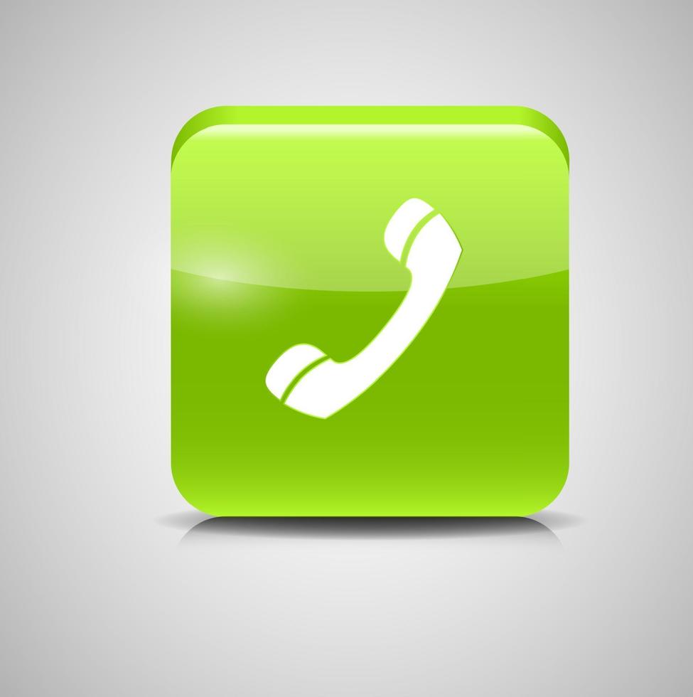 Glass Phone Button Icon Vector Illustration