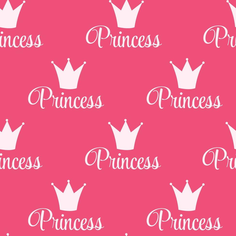 Princess Crown Seamless Pattern Background Vector Illustration.