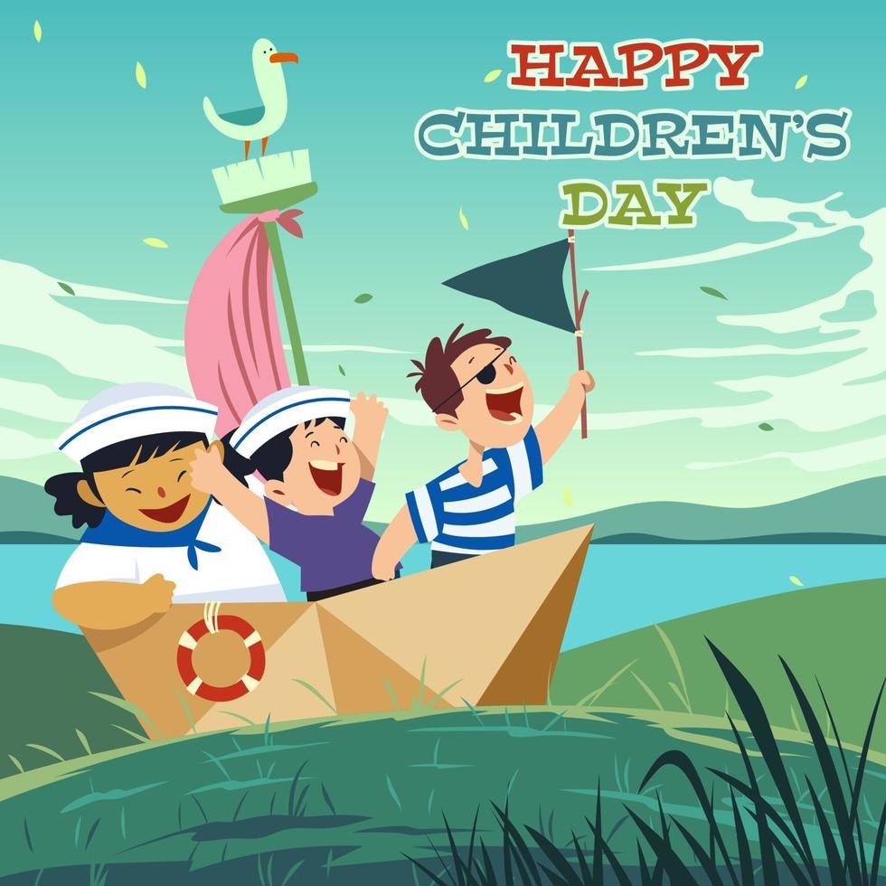 Happy International Children Day vector
