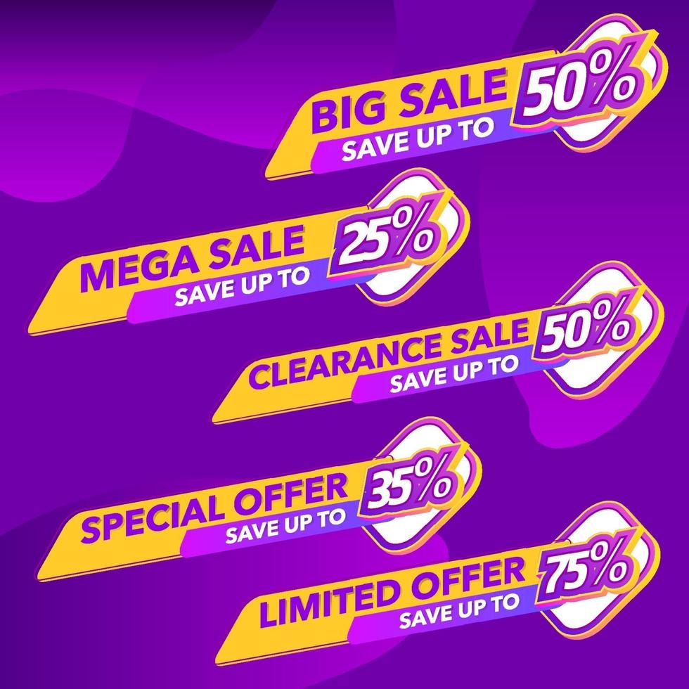 Sale of Special Offers and Discount Gradient Banner vector