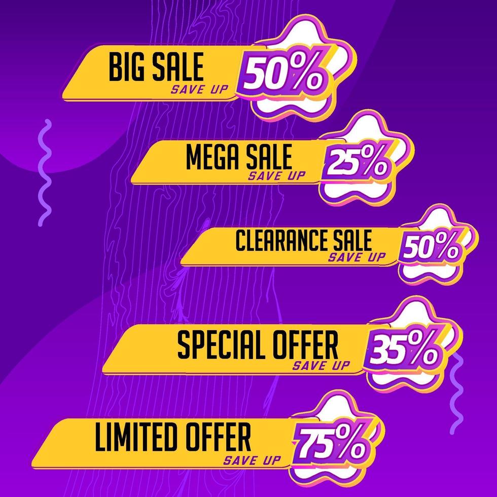 Sale of Special Offers and Discount Gradient Banner vector
