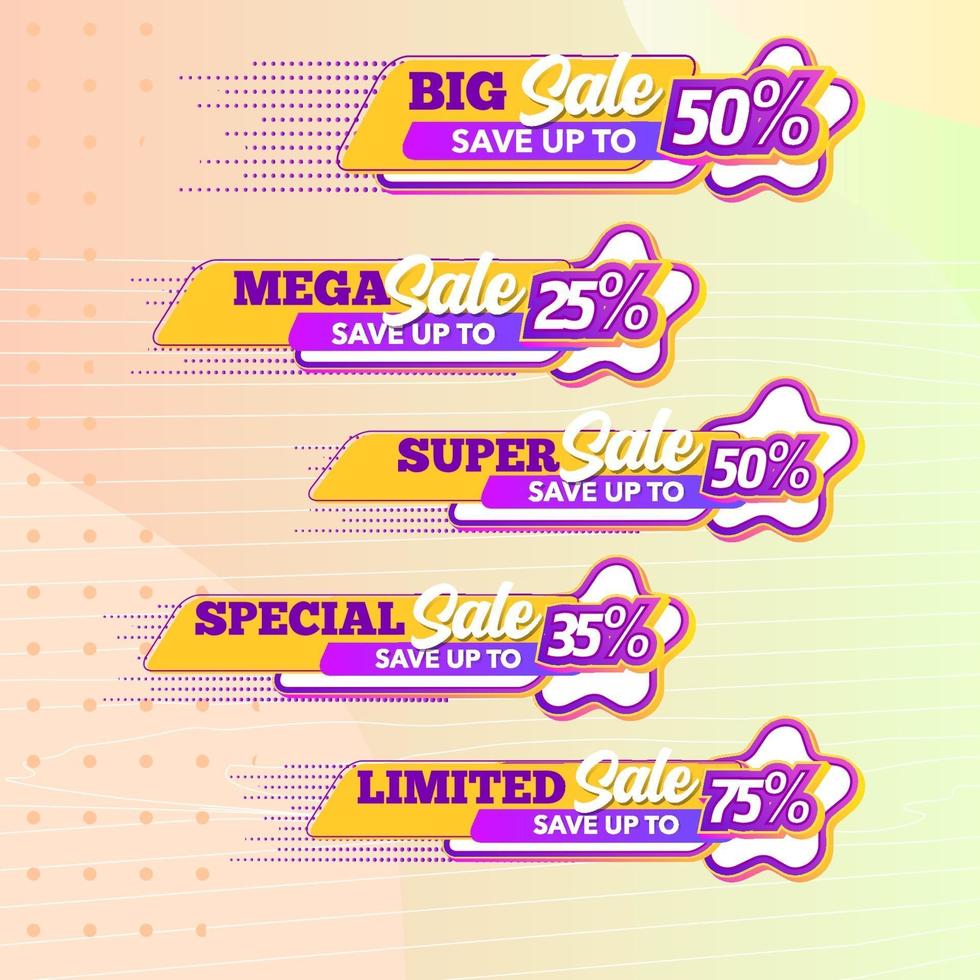Sale of Special Offers and Discount Gradient Banner vector