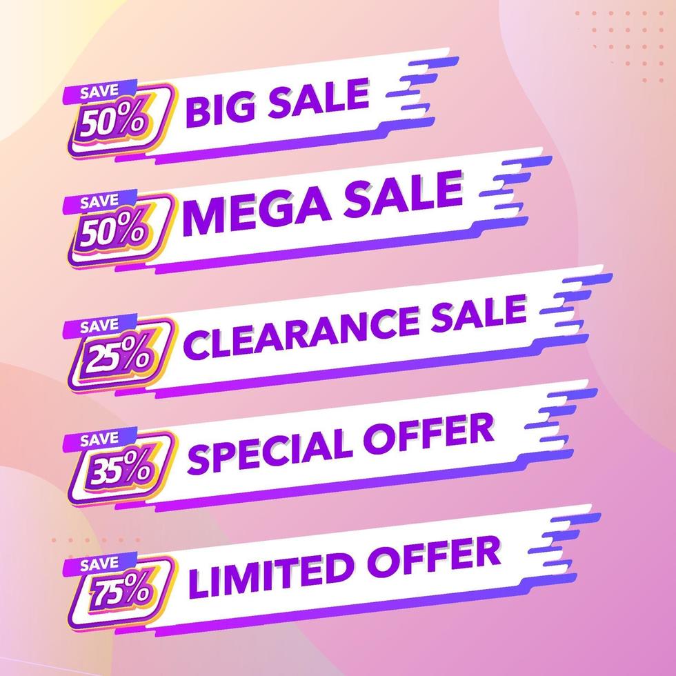 Sale of Special Offers and Discount Gradient Banner vector