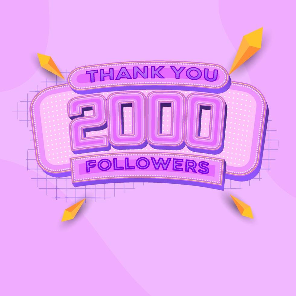 2000 followers square banner modern look vector