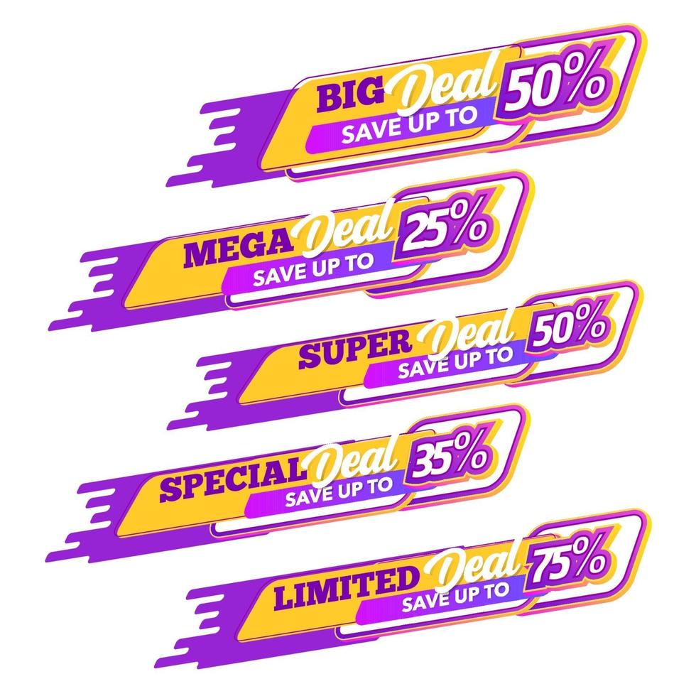 Sale of Special Offers and Discount Gradient Banner vector