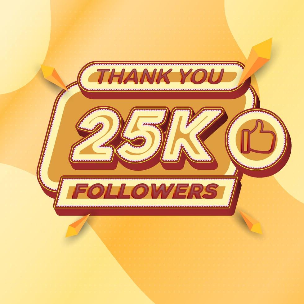 25000 followers square banner modern look vector
