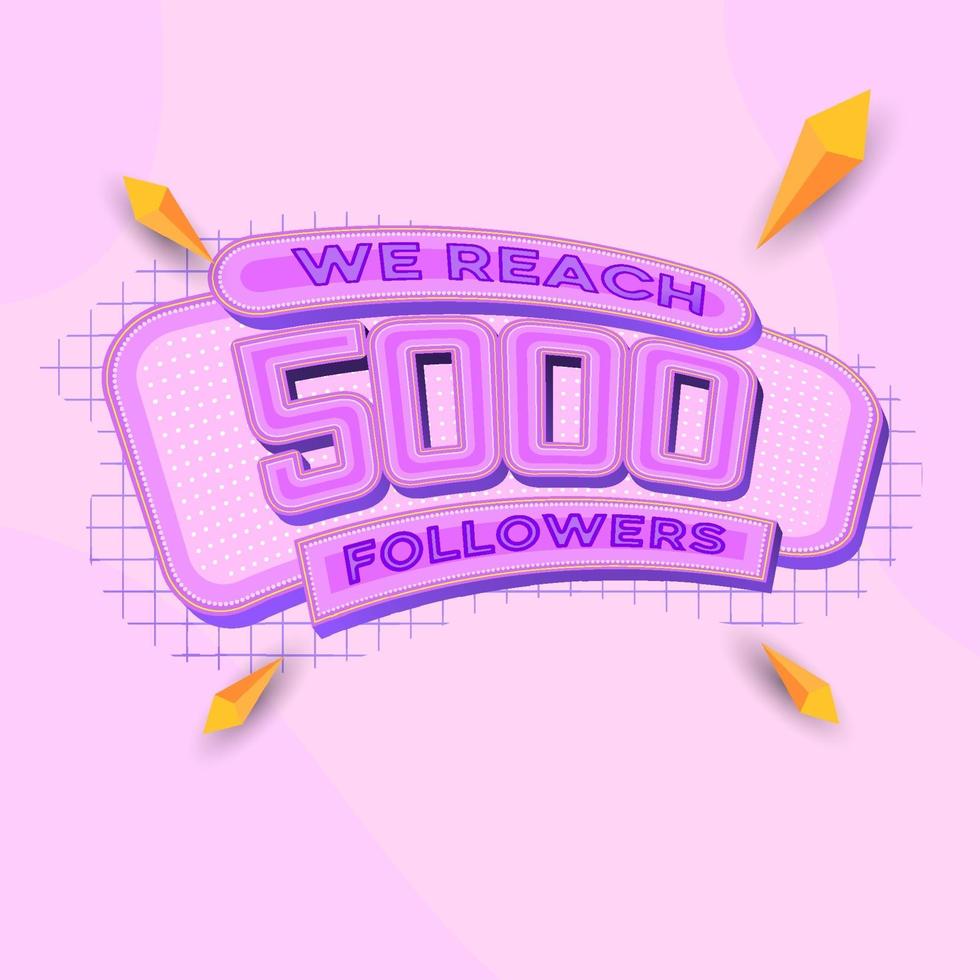 5000 followers square banner modern look vector