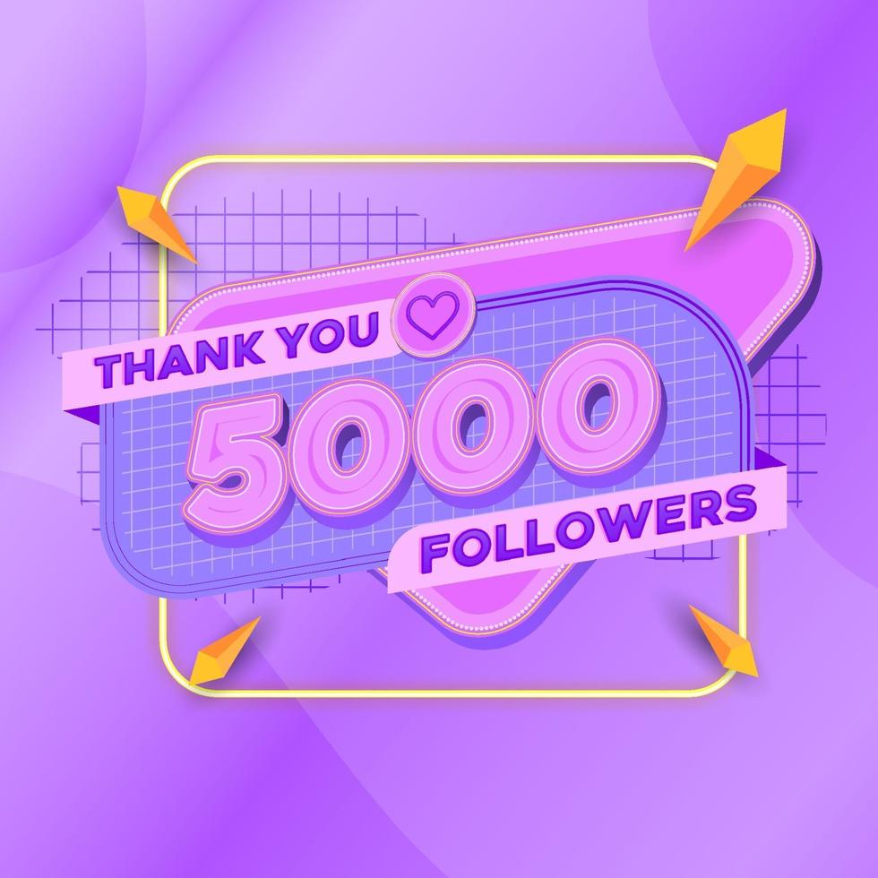 5000 followers square banner modern look vector