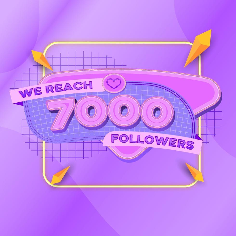 7000 followers square banner modern look vector