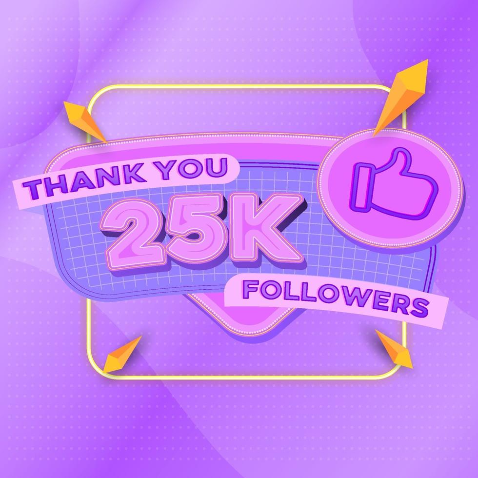 25000 followers square banner modern look vector