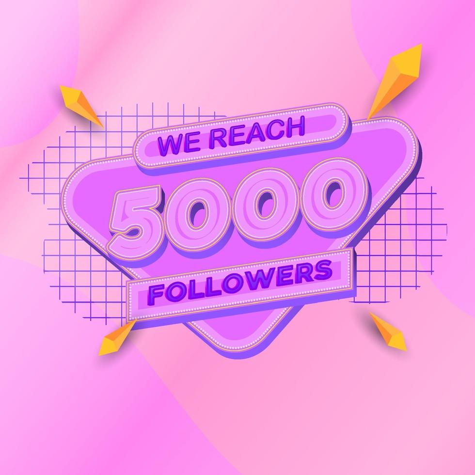 5000 followers square banner modern look vector