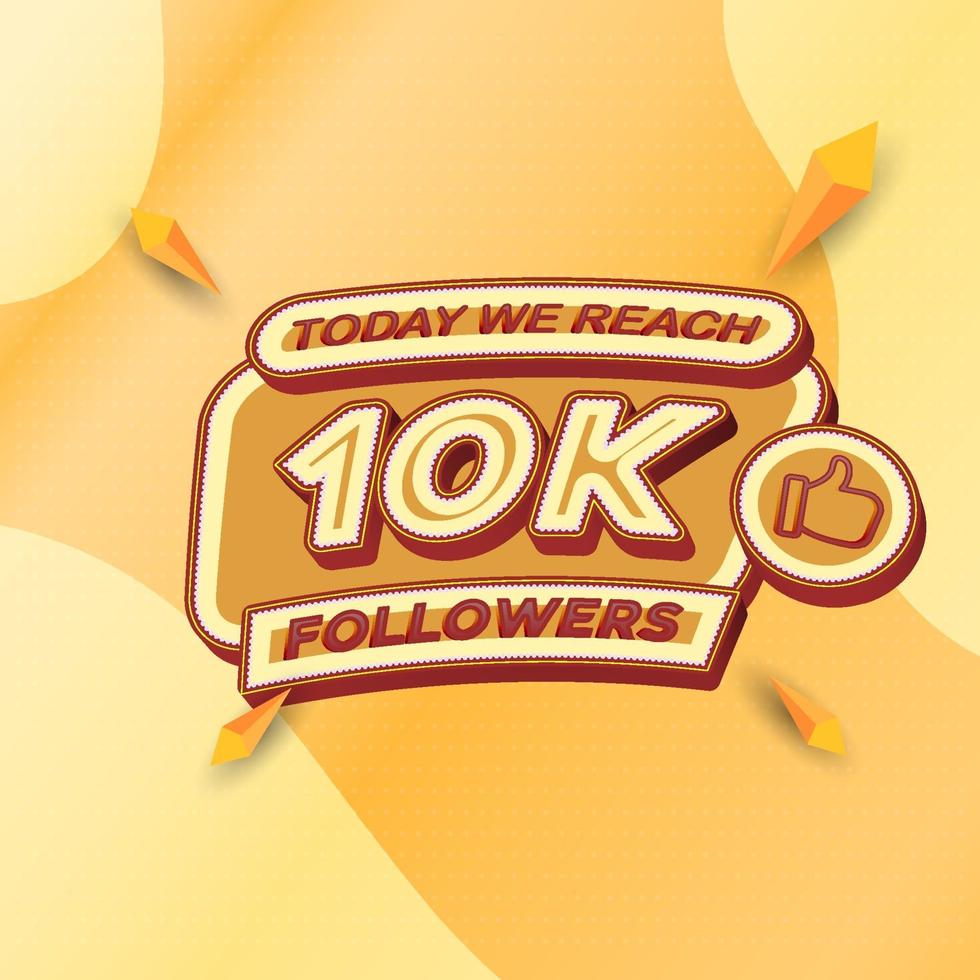 10000 followers square banner modern look vector