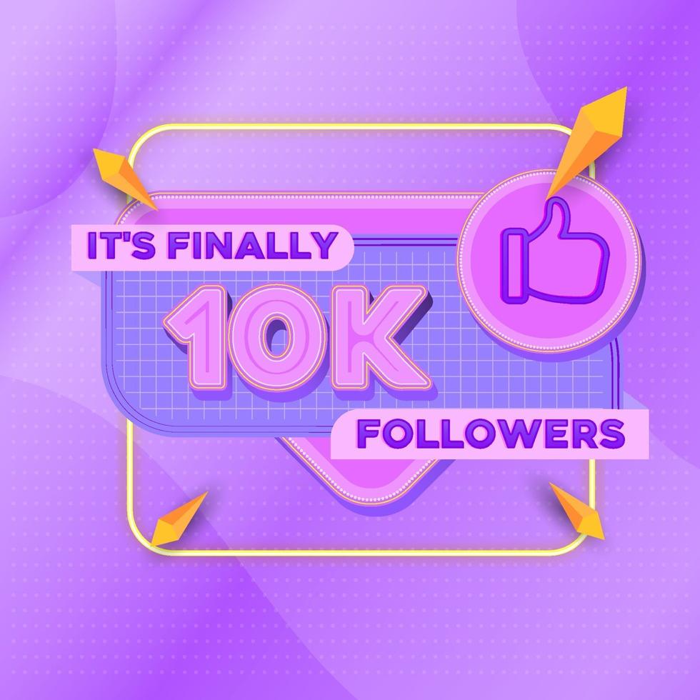 10000 followers square banner modern look vector