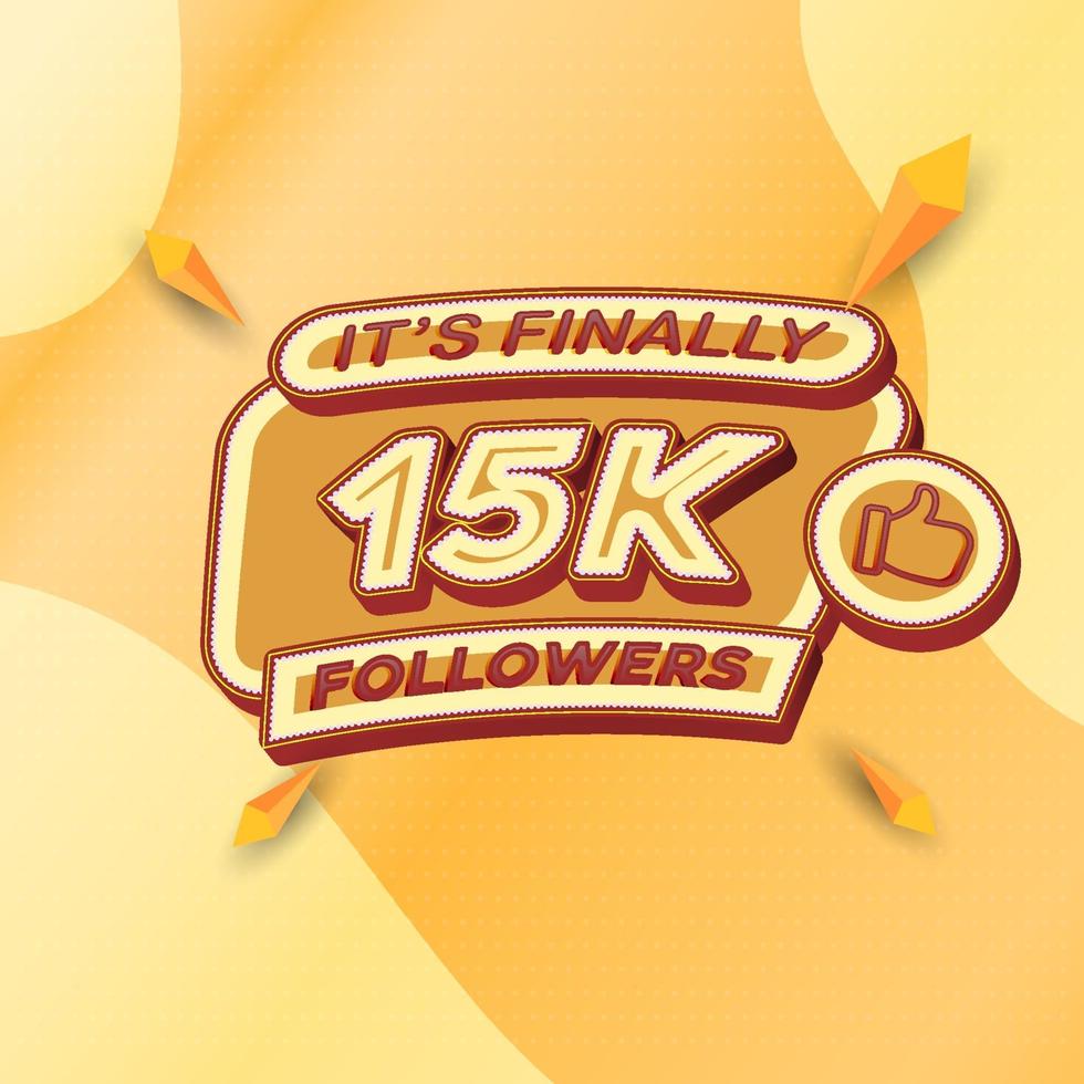 15000 followers square banner modern look vector