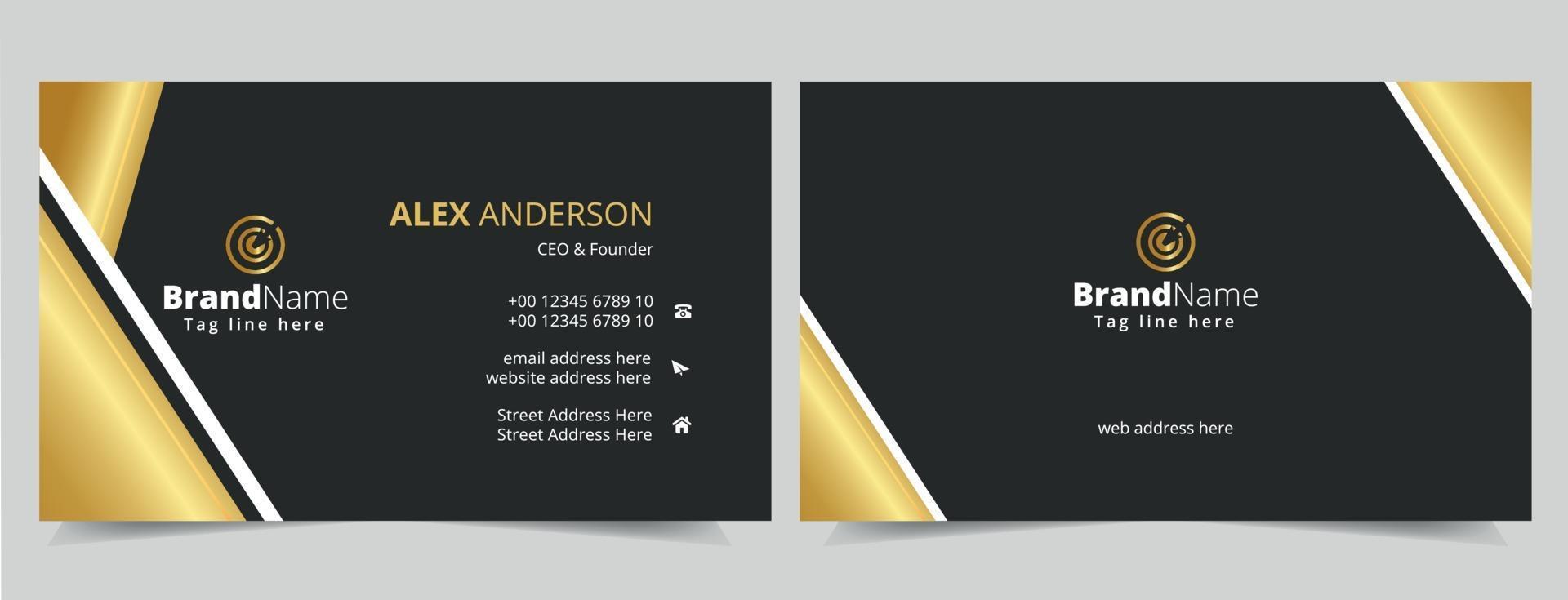 corporate business card template design. vector