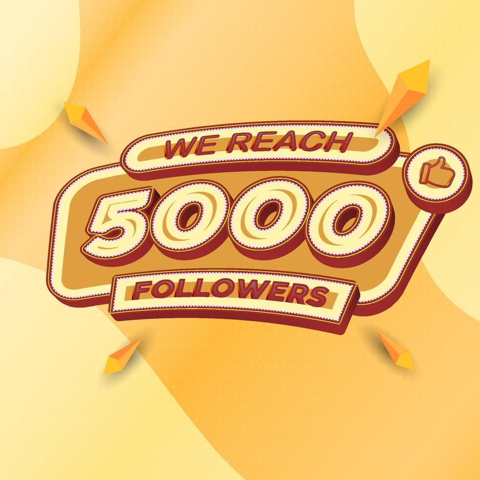 5000 followers square banner modern look vector