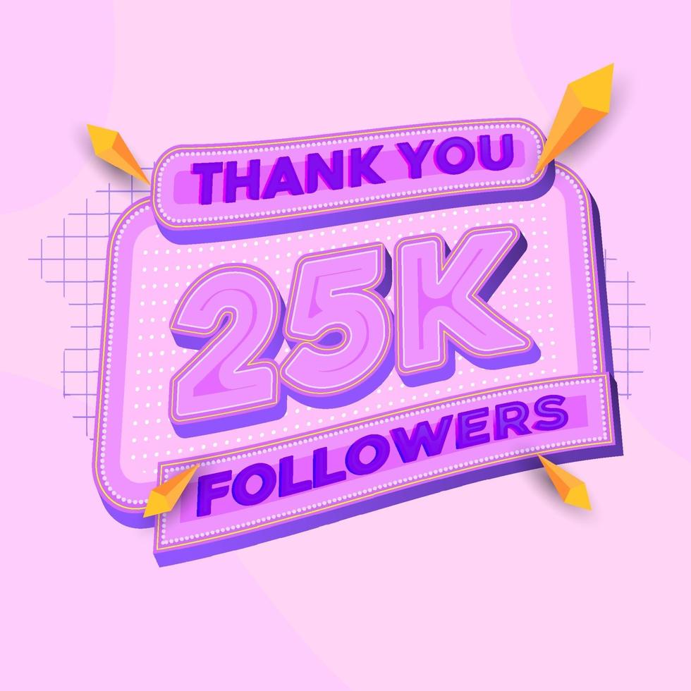 25000 followers square banner modern look vector