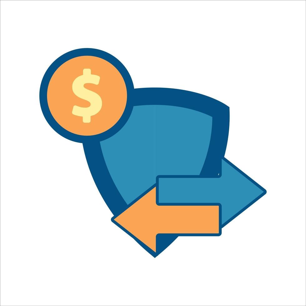 security shield with money icon. financial security icon vector