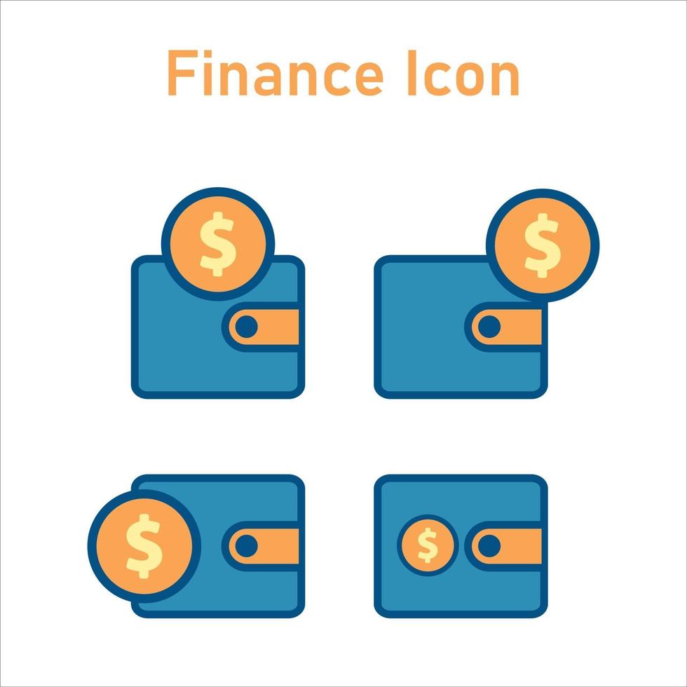 billetera con icono de dinero. icono de finanzas vector