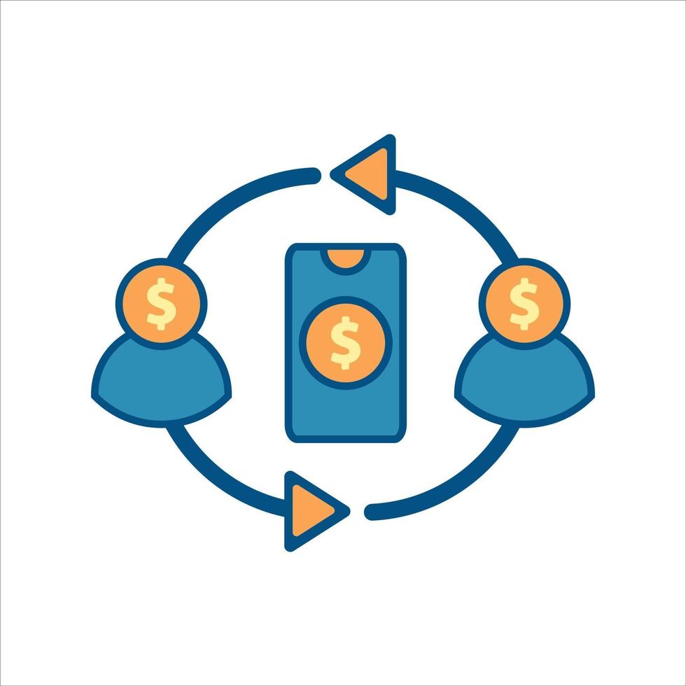 smartphone with money icon. mobile banking icon vector