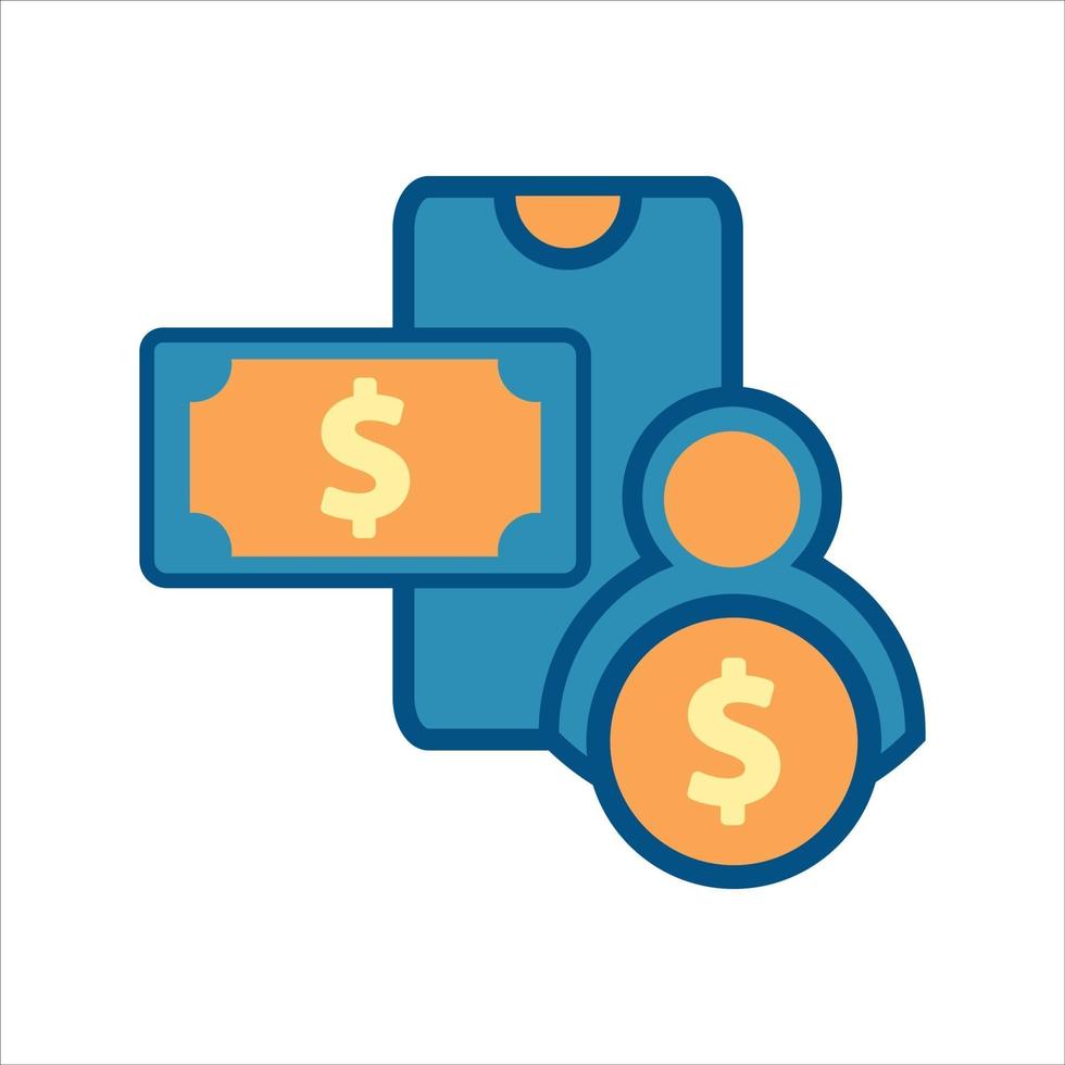 smartphone with money icon. mobile finance icon vector