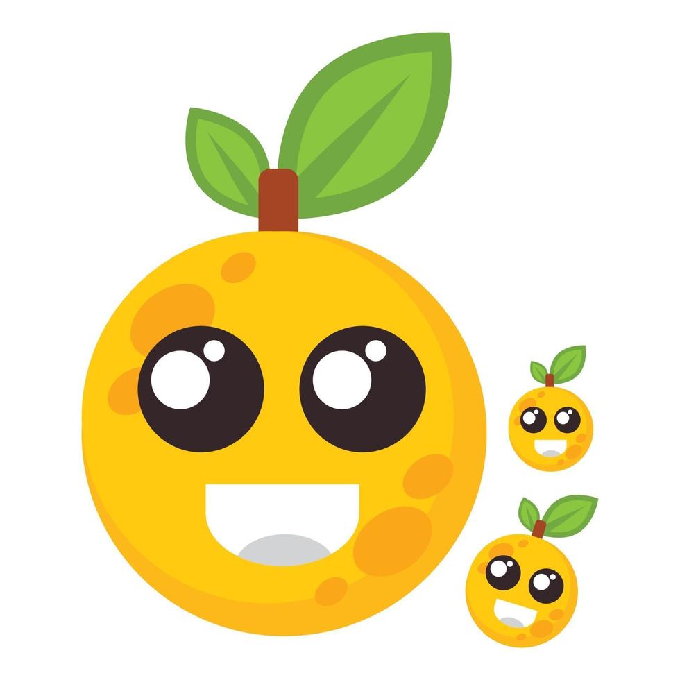 orange fruit  with smile face illustration. world vegan day vector