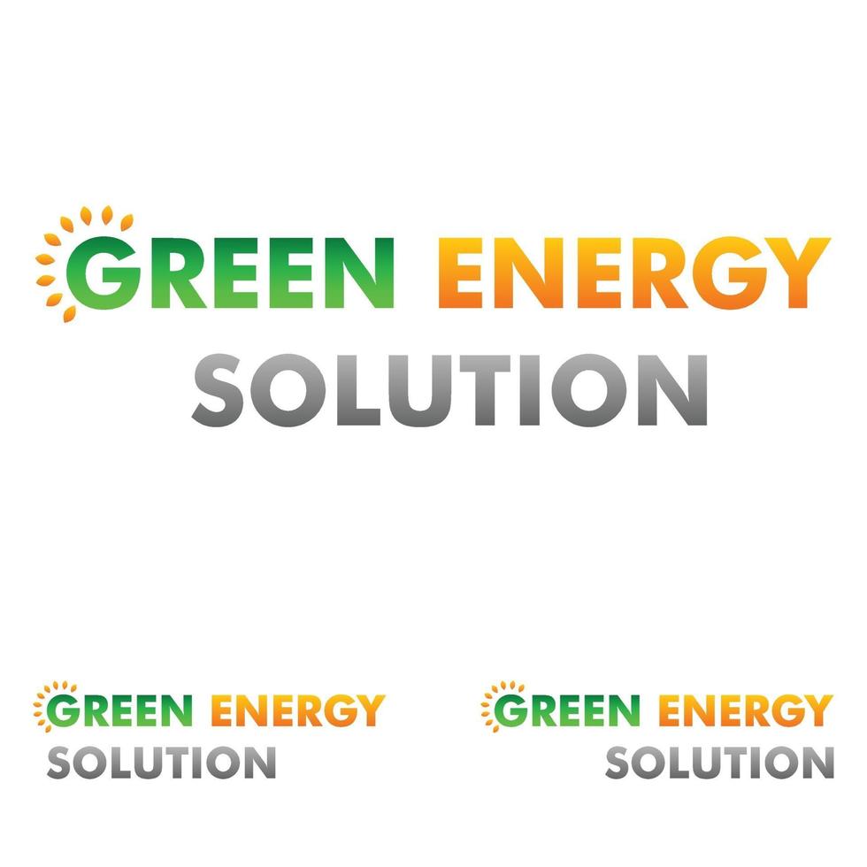 green energy solution typography. vector