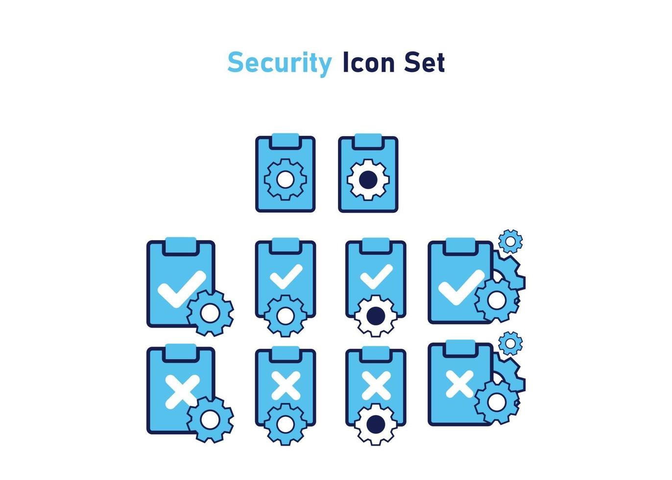 Portapapeles con icono de vector de engranaje de configuración