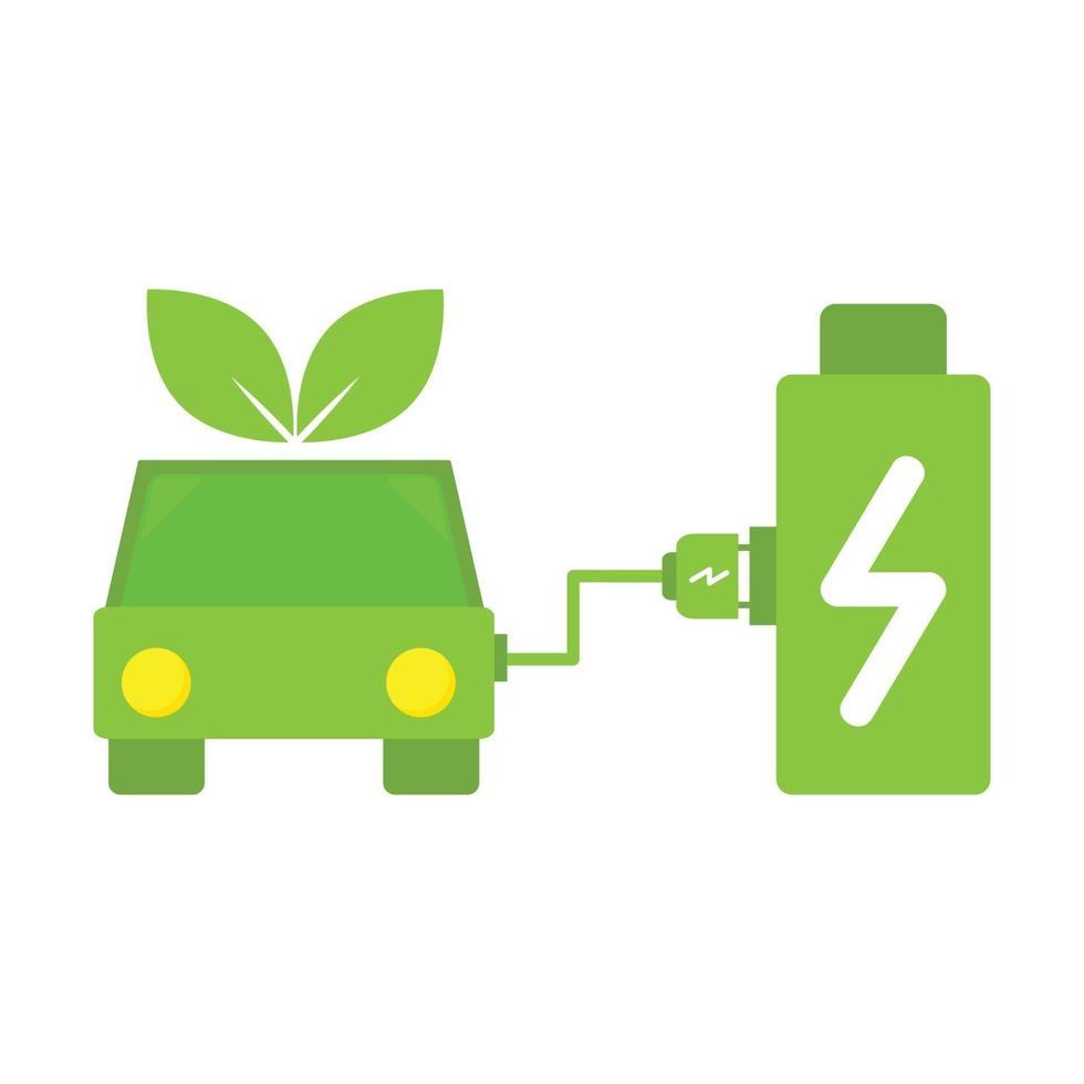 electric car charging battery in charging station. vector