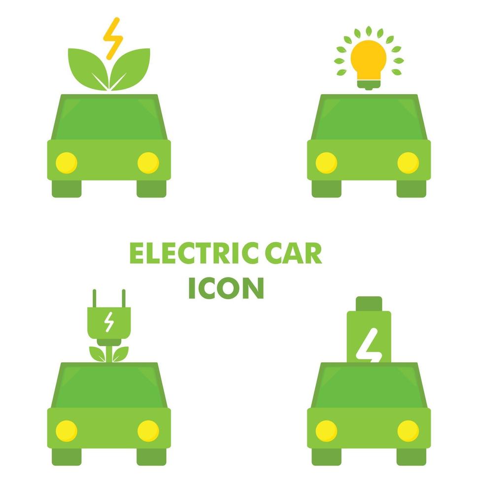 electirc car with energy power icon. vector