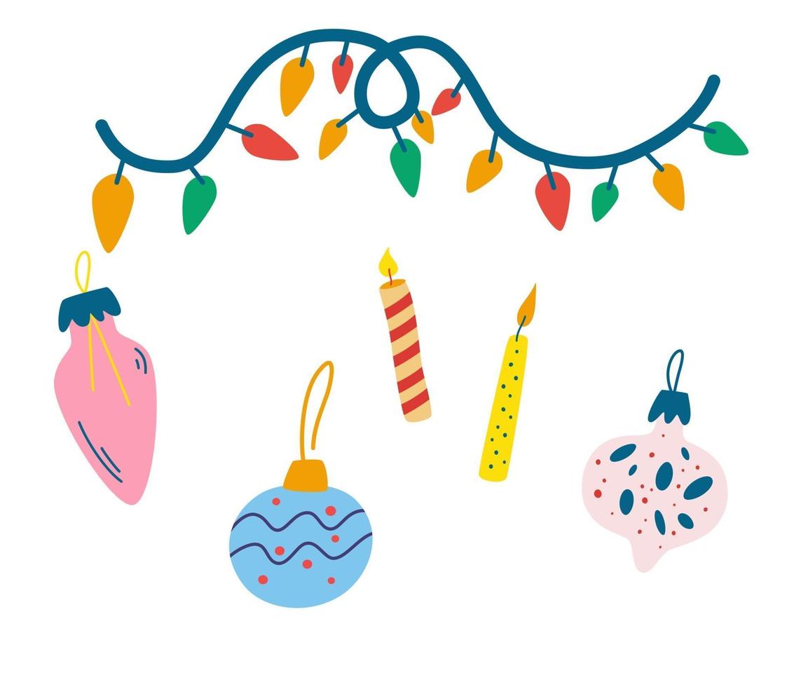 Christmas decorations. Garland, colorful lights vector